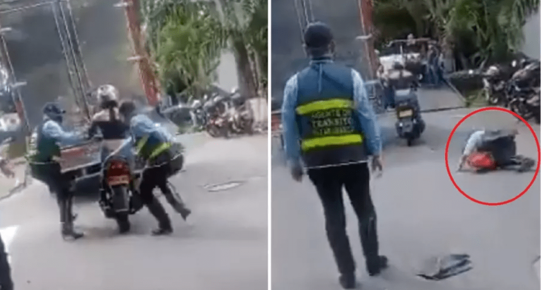 Así se evidencia en las imágenes que circulan en las redes sociales, donde también se aprecia a la mujer movilizándose en una moto Yamaha BWS, en lugar de detenerse ante la llamada de las autoridades, aumentó la velocidad de la motocicleta