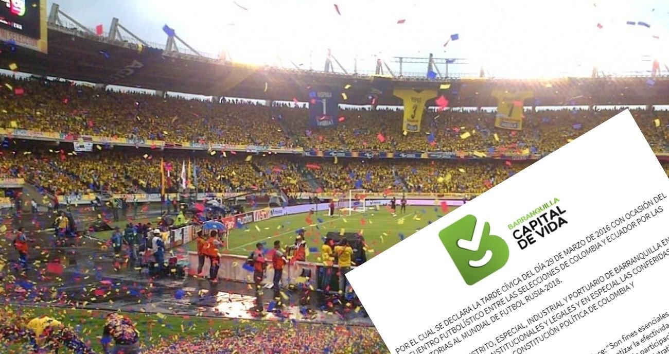 El alcalde de la ciudad de Barranquilla, Jaime Pumarejo, aprobó un decreto anunciando la tarde cívica por el partido de la Selección Colombia.