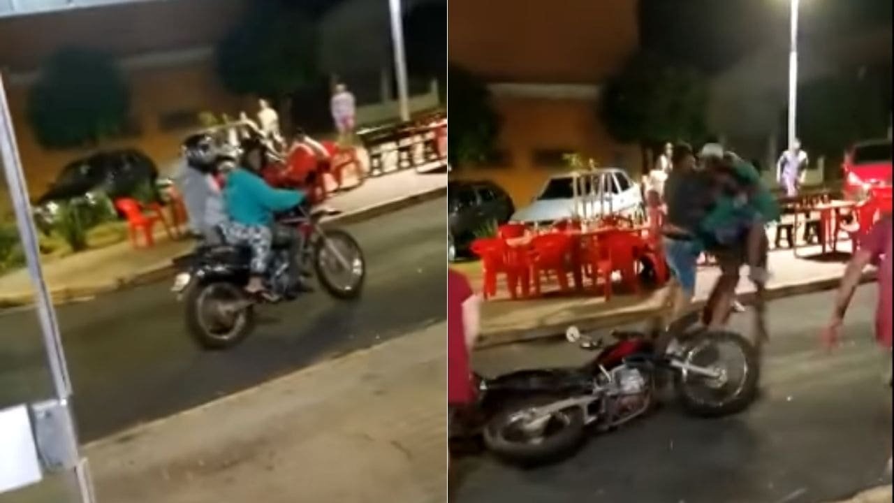 En redes sociales circula el video de dos presuntos ladrones que se hicieron virales por la muñequera que se llevaron, la moto en la que se movilizaban no les encendió y la comunidad los capturó.