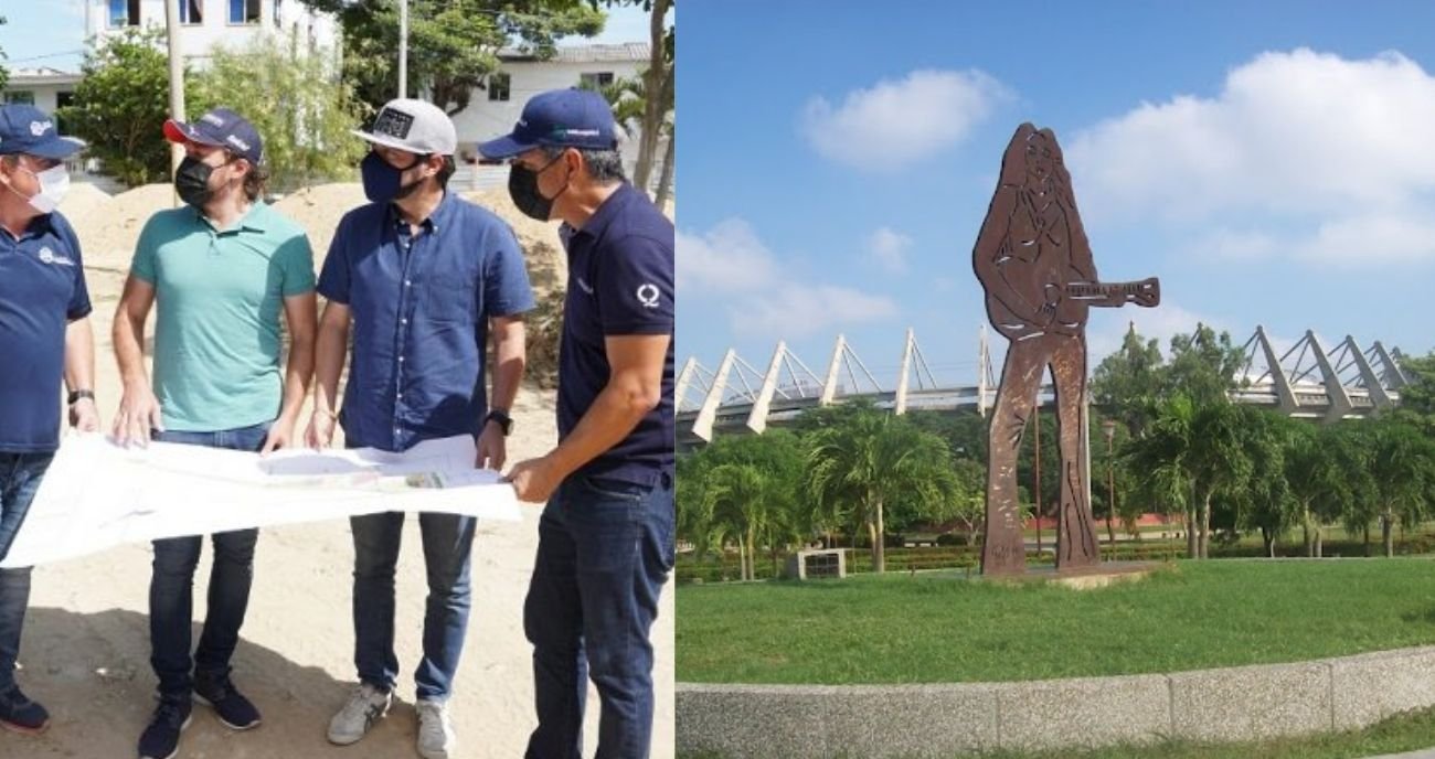El alcalde Jaime Pumarejo hizo un recorrido por 2 de las obras de recuperación de parques que se están ejecutando en la ciudad.