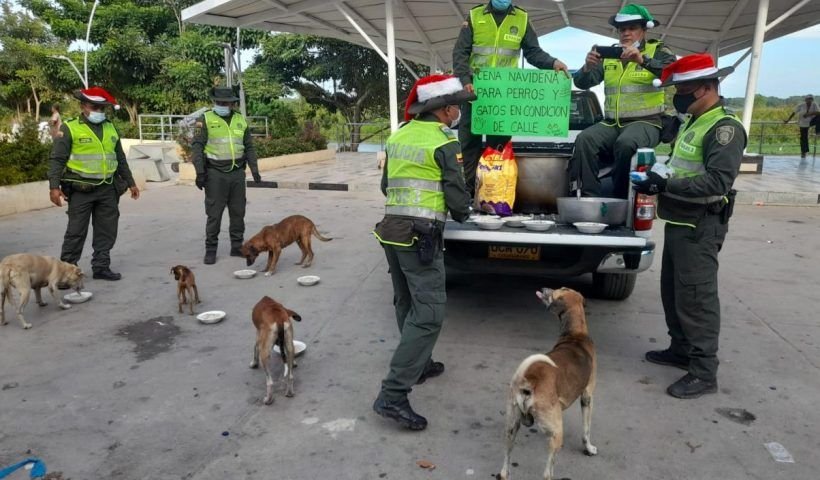 La Policía Nacional (Equipo de Protección Ambiental y Ecológica) llevó alimentos a través de la campaña "El mejor regalo es tu Navidad"