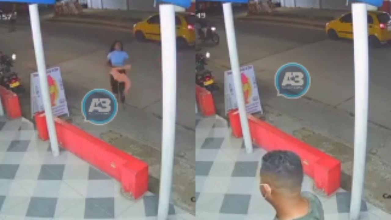 Una mujer en el barrio Santo Domingo de Barranquilla evitó un robo en un establecimiento comercial al enfrentarse a un presunto delincuente, lo levantó a puño y patá.